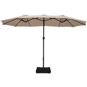 lot 2711 image: 15 Ft Outdoor Double-Sided Patio Market Umbrella