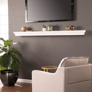 lot 2712 image: Strick & Bolton Fritz White Fireplace Mantel Shelf Retail $142.99