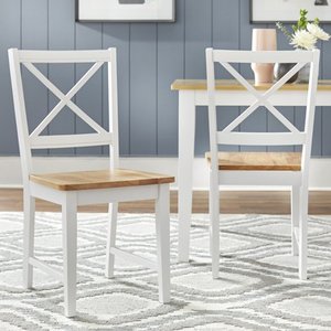 lot 2721 image: Virginia Cross-Back Chair, Set of 2, WhiteNatural