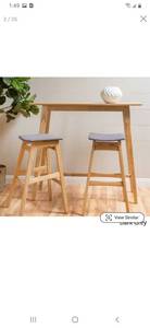lot 2724 image: Carson Carrington Forssa 3-piece Wood Rectangle Bar Set - Natural Walnut  Dark Grey