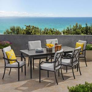 lot 2726 image: San Diego Outdoor 6 Seater Aluminum Rectangular Dining TABLE TOP ONLY