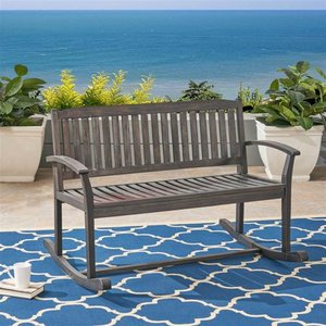 lot 2735 image: Regatta Acacia Wood Patio Glider by Christopher Knight Home Retail $203.99