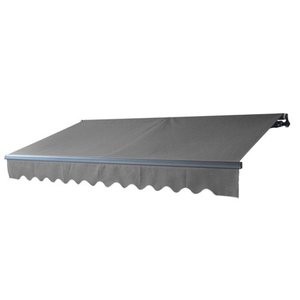 lot 2744 image: ALEKO Motorized Black Frame Retractable Home Patio Canopy Awning 20x10 Grey Retail $842.49