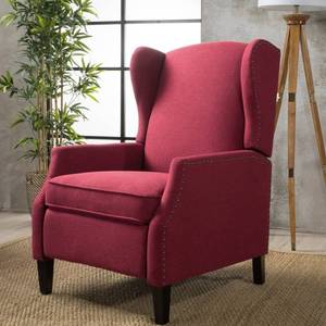 lot 2761 image: Wescott Wingback Fabric Recliner Club Chair by Christopher Knight. LEGS MISSING