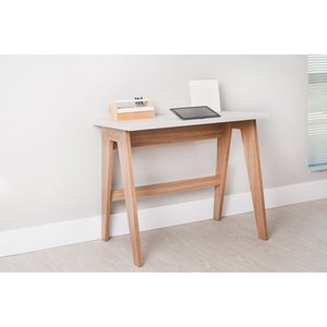 lot 2764 image: Contemporary Office Desk - White Top DAMAGED
