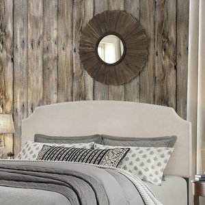 lot 2771 image: Hillsdale Furniture Desi Fog Fabric FullQueen Headboard Retail $83.99