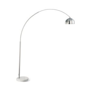 lot 2776 image: Arched Floor Lamp Brushed Steel and Chrome