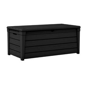 lot 2778 image: Keter Brightwood Outdoor Plastic Deck Box, All-Weather Resin Storage, 120 Gal, Anthracite Gray