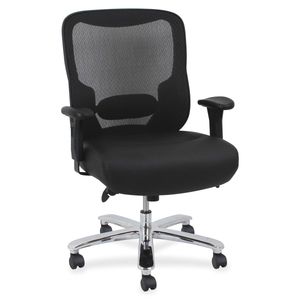 lot 2781 image: Lorell Big & Tall Mid-back Leather Guest Chair . DAMAGED