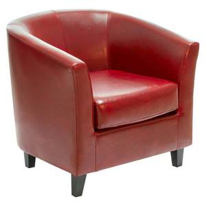 lot 2782 image: Oxblood Red Bonded Leather Tub Club Chair by Christopher Knight Home Retail $254.49