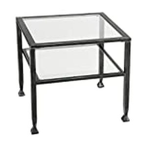 lot 2789 image: Carbon Loft Glenn Metal and Glass Square Cocktail Table Retail $76.98