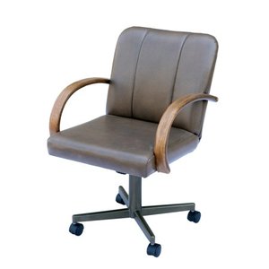 lot 2800 image: Casual Dining Cushion Swivel and Tilt Rolling Kitchen Chair Retail $235.99