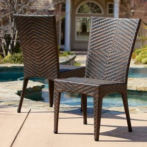 lot 2814 image: Christopher Knight Home Brooke Outdoor Wicker Chairs (Set of 2) Retail $263.00