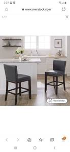 lot 2816 image: Strick & Bolton Hugo 24-inch Faux Leather Counter Stool (Set of 2) Retail $324.89