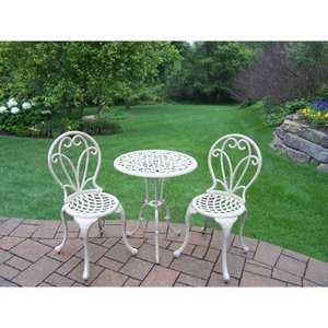 lot 2835 image: Elegance Beach Sand Cast Metal 3-piece Outdoor Bistro Dining Set Retail $233.49
