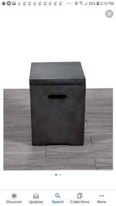 lot 2855 image: Century Modern Outdoor Cast Concrete Tank Cover CM-1019 (dark). DAMAGED