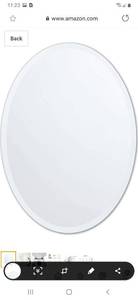 lot 2862 image: frameless beveled oval wall mirror