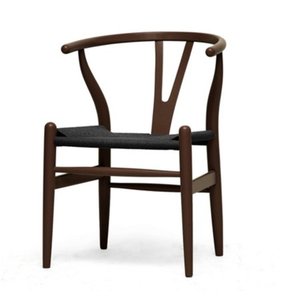 lot 2881 image: Mid-Century Modern Wishbone Chair - BrownBlack - Baxton Studio