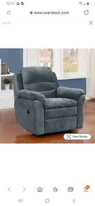 lot 2883 image: Copper Grove Dark Grey Polyester Power Recliner with lumbar massage Retail $327.99