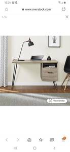 lot 2884 image: Carson Carrington Silkeborg Sonoma Oak Gunmetal Grey Desk Retail $171.99