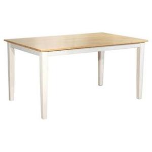 lot 2899 image: Simple Living Large Shaker Dining Table in White and Natural - WhiteNatural Retail $203.49