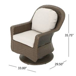 lot 2907 image: Liam Outdoor Wicker Swivel Club Chair with Cushion (Set of 2) by Christopher Knight Home