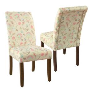 lot 2910 image: HomePop Parsons Dining Chair - Multicolored Pastel Floral (set of 2) Retail $122.49