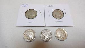 lot 7114 image: 5 - BUFFALO NICKELS 1919, 1920, 1937, 1938, 19