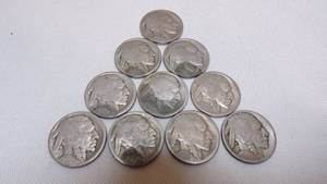 lot 7115 image: 10 BUFFALO NICKELS - NO DATE