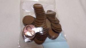 lot 7130 image: 49 WHEAT PENNIES 1941, 1942, 1945