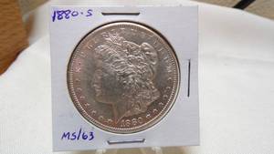 lot 7149 image: 1880-S MORGAN SILVER DOLLAR - MS63