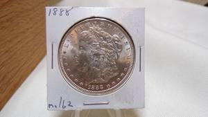 lot 7166 image: 1888  MORGAN SILVER DOLLAR - MS62