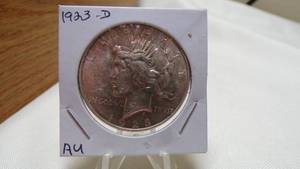 lot 7175 image: 1923-D PEACE SILVER DOLLAR - AU