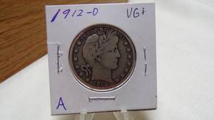 lot 7176 image: 1912-D BARBER HALF DOLLAR - VG
