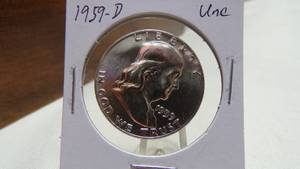 lot 7182 image: 1959-D  FRANKLIN HALF DOLLAR - UNC