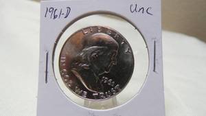 lot 7184 image: 1961-D  FRANKLIN HALF DOLLAR - UNC