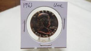 lot 7187 image: 1963 FRANKLIN HALF DOLLAR - UNC