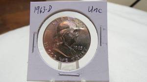 lot 7188 image: 1963-D  FRANKLIN HALF DOLLAR - UNC