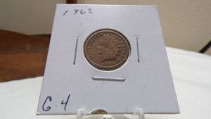 lot 7195 image: 1863  INDIAN HEAD PENNY G-4