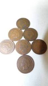 lot 7207 image: 7 INDIAN HEAD PENNIES - SEE LAST PIC FOR DATES