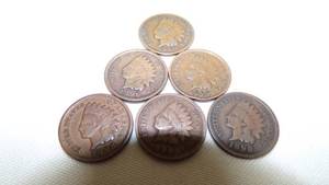 lot 7210 image: 6 INDIAN HEAD PENNIES - SEE LAST PIC FOR DATES