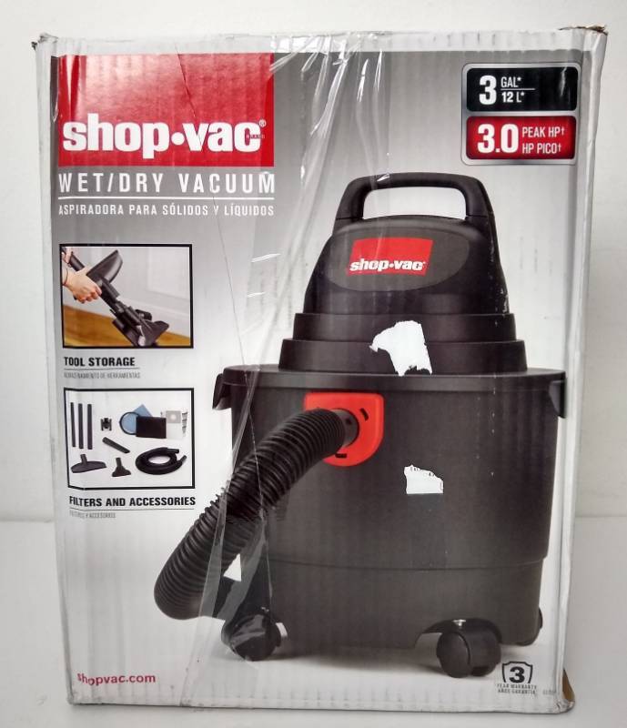 3 Gallon, 3 Peak HP Wet/Dry Vacuum