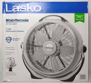 lot 76209 image: Lasko 20 Air Circulator Wind Machine, 3-Speed Fan, Model #A20301, Gray