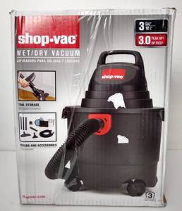 lot 76230 image: Shop-Vac 3 Gallon 3.0 Peak HP WetDry Vacuum 5010327