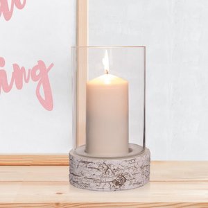 lot 76234 image: Better Homes & Gardens Birch Glass Hurricane (4 PACK)