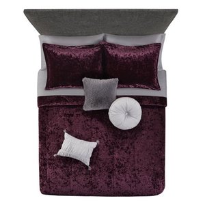 lot 76254 image: Mainstays Metropolis Velvet 10-Piece Bed in a Bag Bedding Set Full
