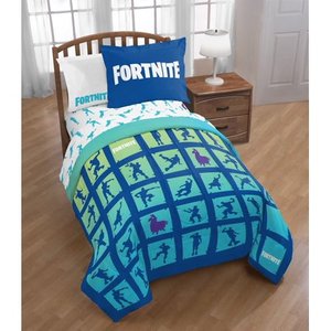 lot 76255 image: Fortnite Boogie TwinFull Reversible Comforter & Sham Set