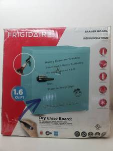 lot 76258 image: Frigidaire 1.6 CU FT Retro Eraser Board Compact Fridge with Bottle Opener, Blue,