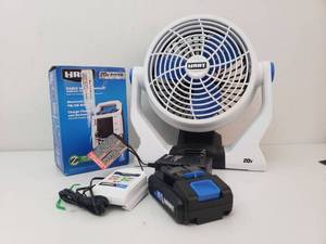 lot 76275 image: Hart 20v Portable Fan and Hart Bluetooth Radio