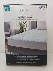 lot 76291 image: Mainstays 1.5-inch Memory Foam Mattress Topper, TwinTwin XL